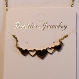 *4/$20* New! Fashion Jewelry gold tone heart 18-inch necklace